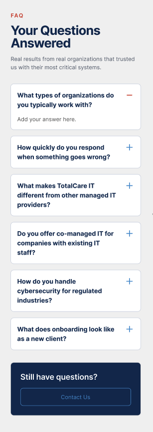 FAQ Block — Mobile