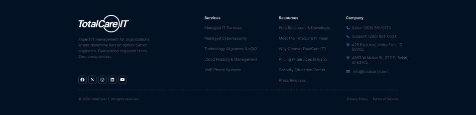 Footer — Desktop