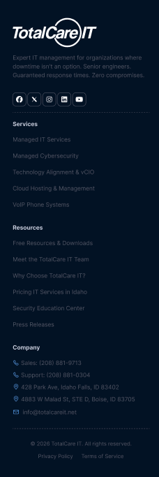 Footer — Mobile